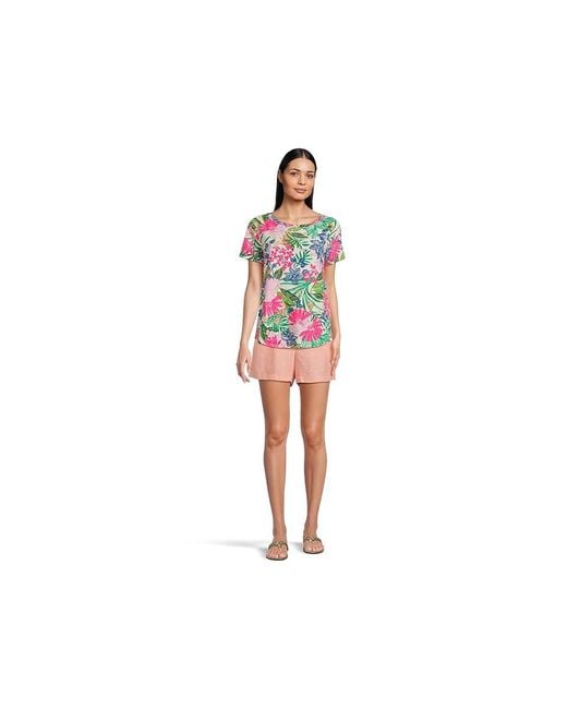 Lilly Pulitzer Black Key West Top Blouse, Cotton/Modal/Spandex
