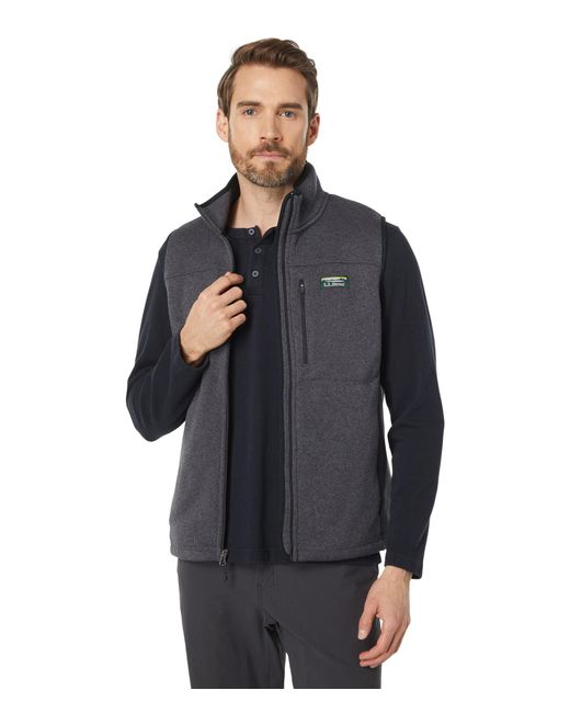 L.L. Bean Sweater Fleece Vest in Gray 