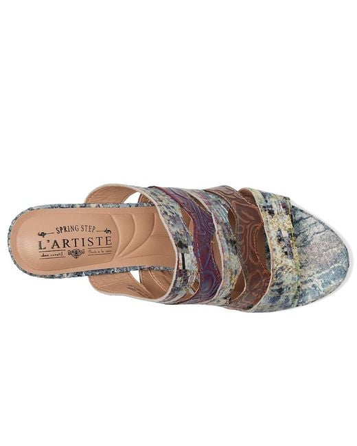 Spring Step Gray Aurielle Wedge Shoes, Leather
