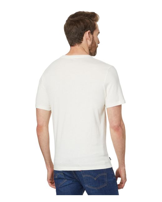 Timberland White Linear Logo Short Sleeve Tee for men