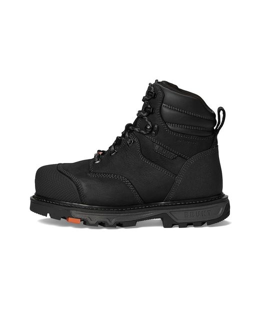 BRUNT Black The Mulder 6 Welted Comp Toe Work Boots, Leather for men