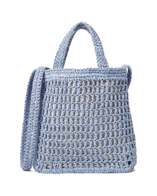 Madewell The Small Transport Crossbody Straw Edition in Blue Lyst