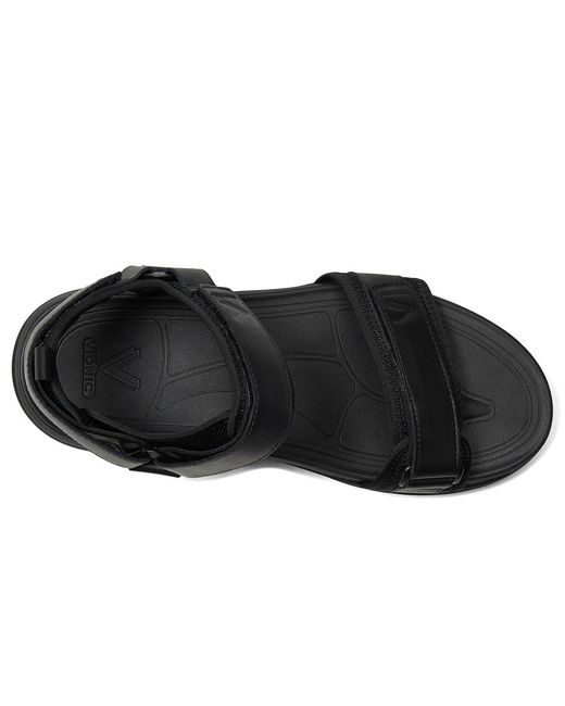 Vionic Black Walk Max Wanderer Walking Sandals Sandals, Leather/Rubber for men