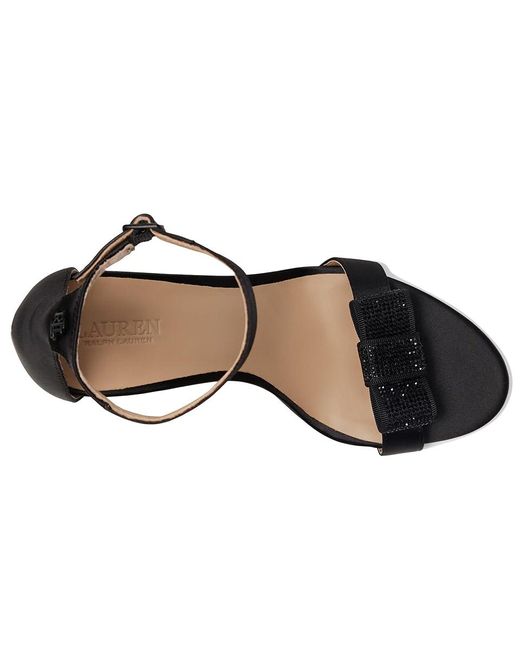 Satin & Rhinestone Bow Flat Sandals