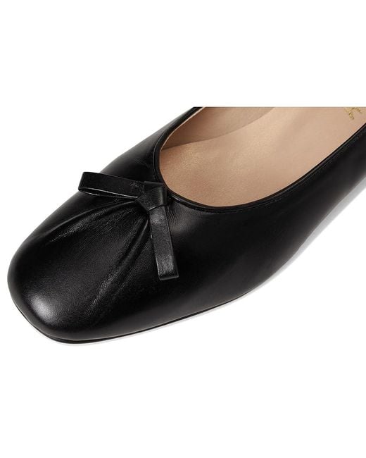 French Sole Black Poppie Flat Shoes, Leather