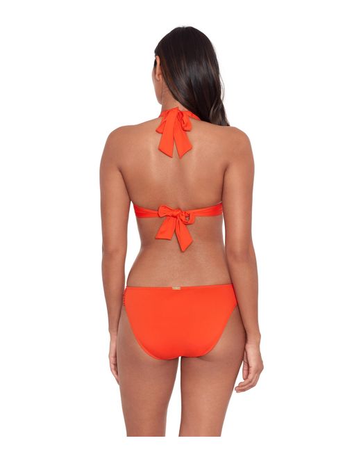 Lauren by Ralph Lauren Red Beach Club Solids Twist Halter Bikini Top