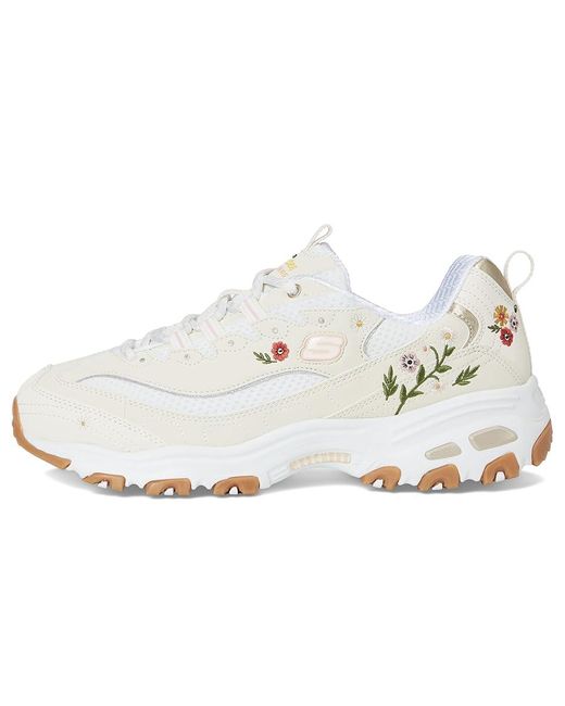Skechers White D'Lites-Spring Bloom Shoes 9 B