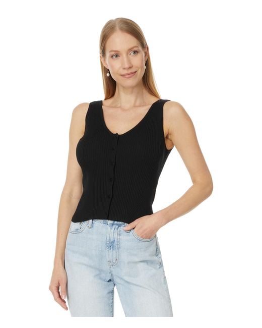Madewell Black The Signature Knit Button-front Sweater Tank