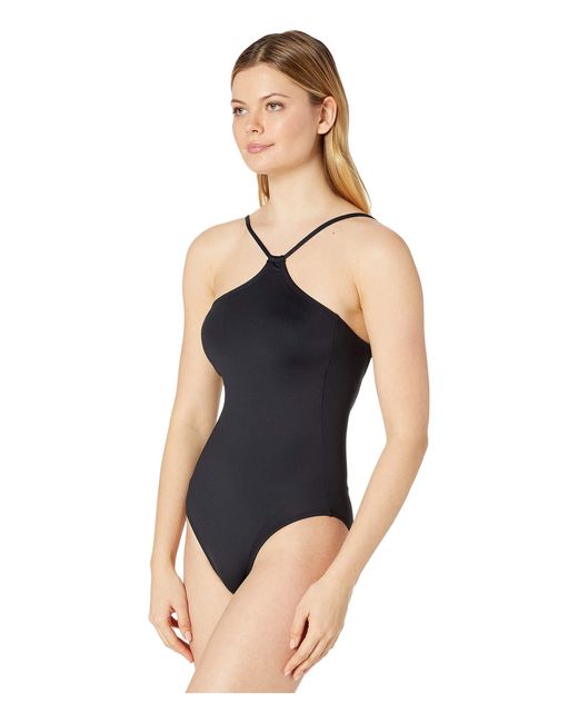 La Blanca Black Island Goddess One Shoulder Mio One-piece Swimsuit