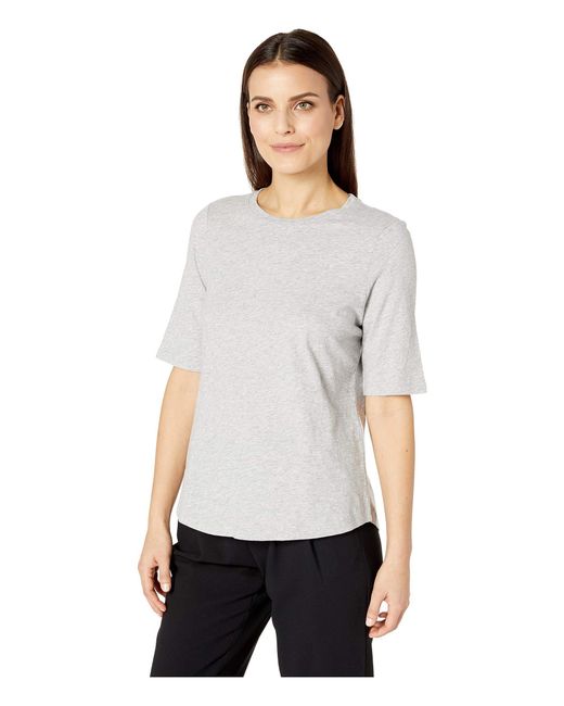 Download Eileen Fisher Petite Slubby Jersey Melange Round Neck ...