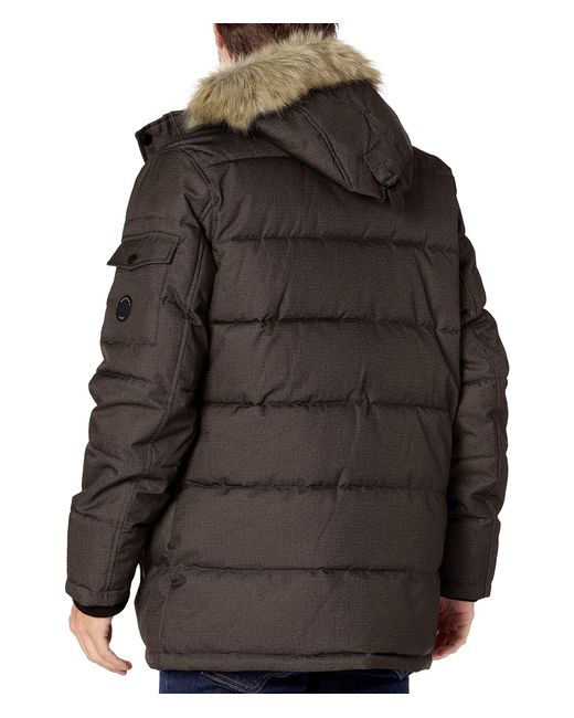 nautica faux fur hood quilted jacket