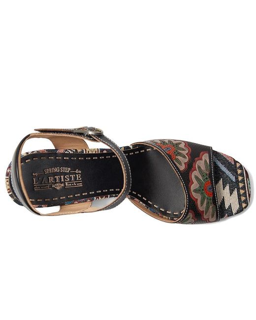Spring Step Black Sassyclass Wedge Shoes, Leather