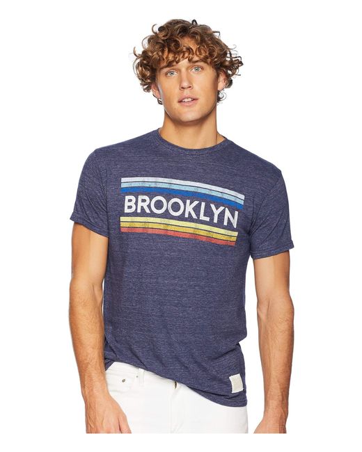 The Original Retro Brand Blue Vintage Tri-blend Brooklyn T-shirt for men