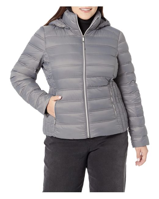 MICHAEL Michael Kors Zip Front Horizontal Quilt Packable Jacket