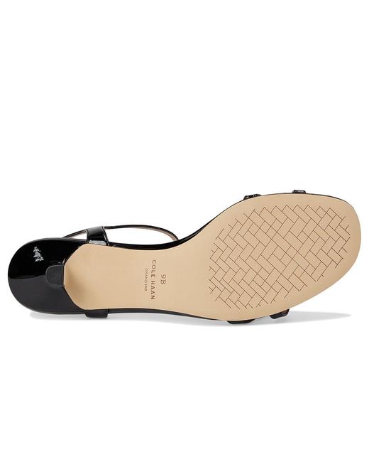 Cole Haan Black Leni Kitten Heel Strappy 40mm Heeled Sandal