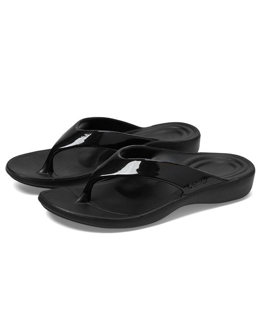 Aetrex Black Maui ( Gloss) Sandals