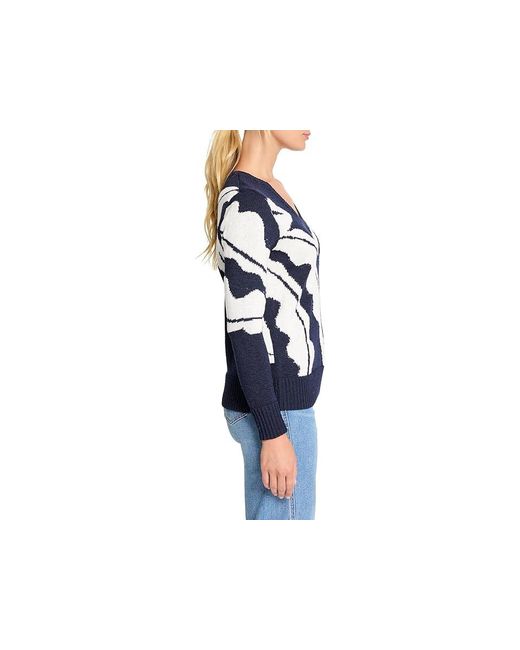 NIC+ZOE Black Shadow Reef Sweater Sweater Xl (Us 16-18) Cotton/Polyester/Rayon