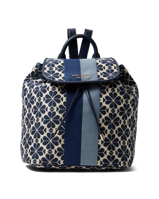 Kate Spade Spade Flower Jacquard Stripe Synch Medium Flap Backpack in