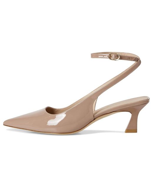 Stuart Weitzman Natural Vinnie 50 Strap Pump Shoes, Leather
