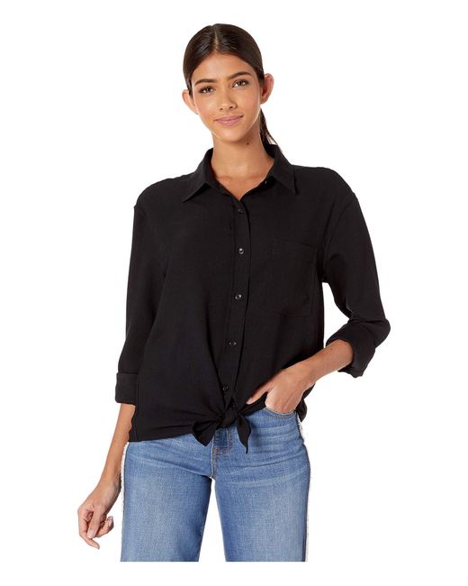 black tie front shirt