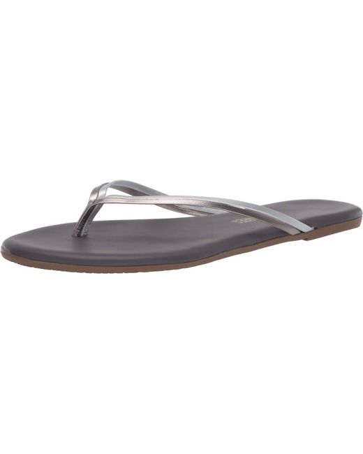 TKEES Leather Flip-flop-duos in Silver (Metallic) - Lyst