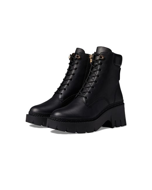 COACH Ainsely Leather Bootie in Black | Lyst