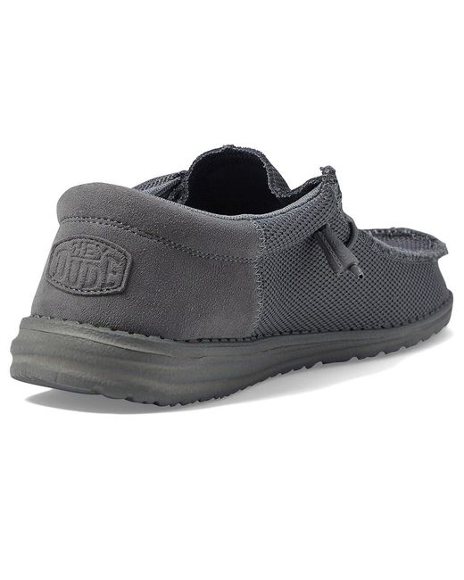 HeyDude Black Wally Funk Mono Slip-On Casual Shoes Shoes, Synthetic/Textile for men