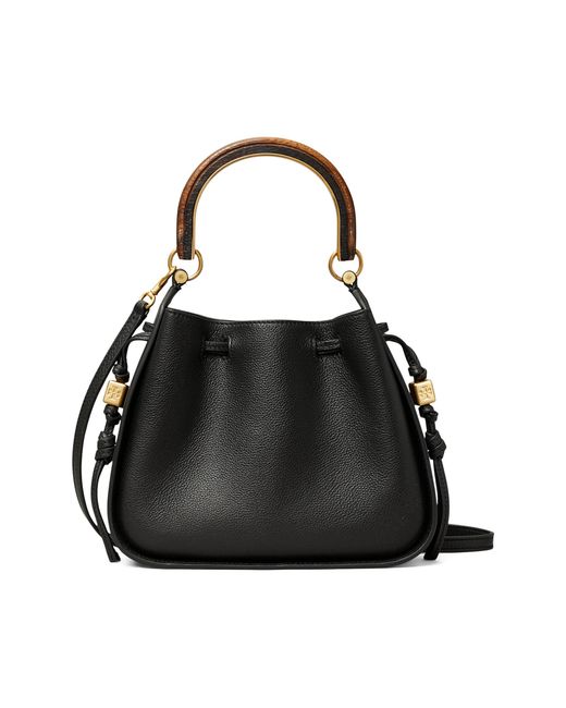 Tory Burch Leather Miller Cinch Bag in Black Lyst