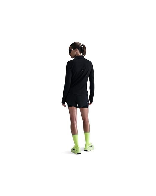 Nike Black Swift Dri-Fit Ultraviolet 1/4-Zip Running Top Workout/Reflective, Elastane/Polyester