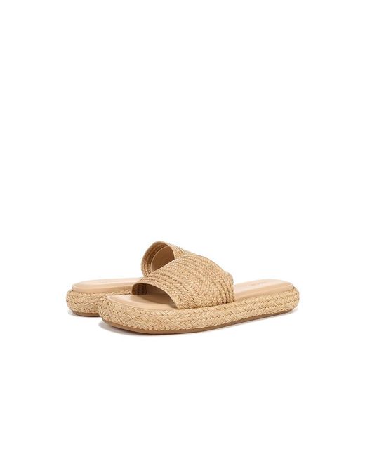 Vince Natural Eva Platform Slide Sandals (Toasted Wheat Raffia) Sandals