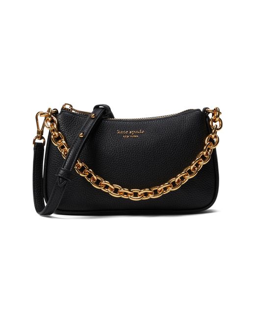 Kate Spade Jolie Pebbled Leather Small Convertible Crossbody in Black ...