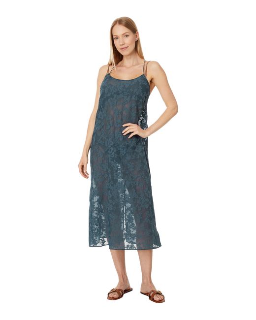 Madewell Blue Floral Halter Cover-up Midi Dress