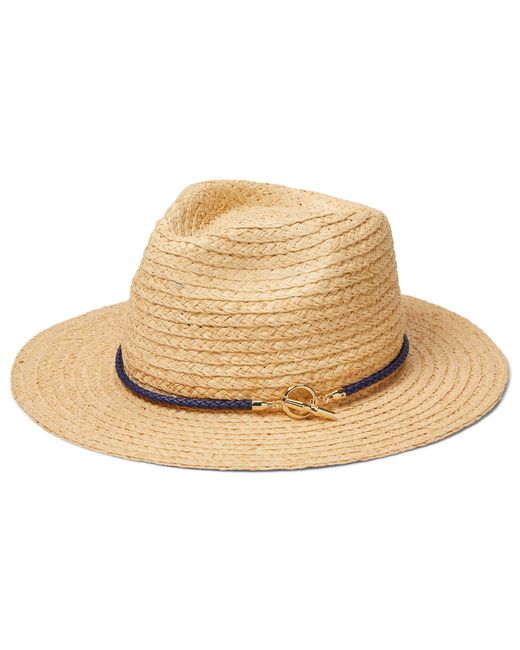 Lauren by Ralph Lauren Raffia Fedora With Rope Band in Natural Lyst