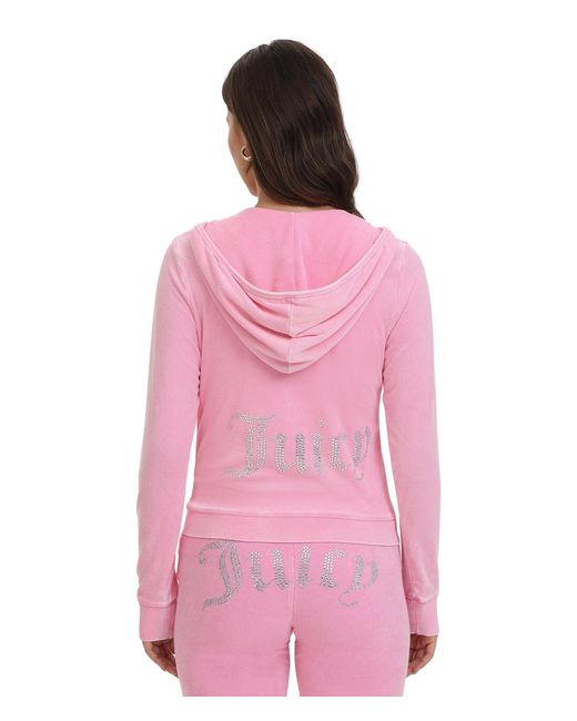 Juicy Couture Pink Garment Washed Heritage Kangaroo Pocket Track