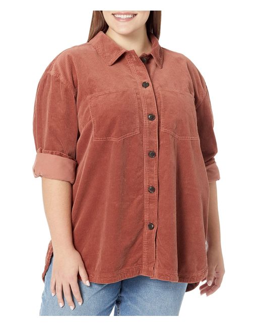Madewell Plus Corduroy Kentwood Oversized Shirtjacket in Red Lyst