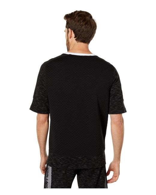 Short Sleeve Contrast Fabric Pullover 