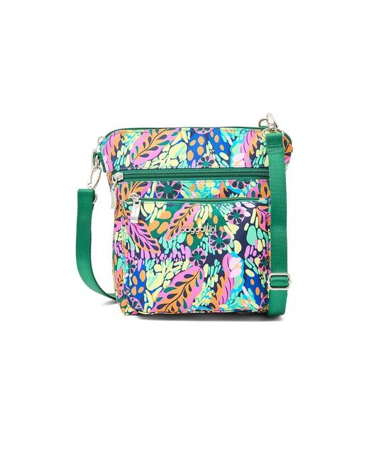Baggallini Green Modern Pocket Crossbody Cross Body Handbags, Nylon/Polyester