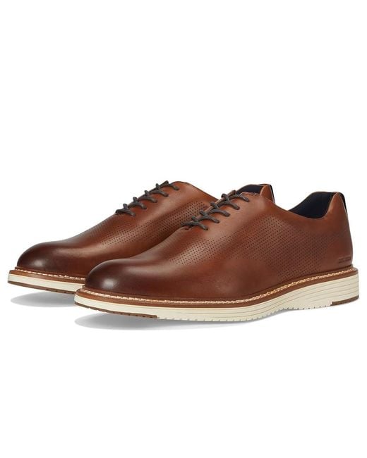 Johnston & Murphy Brown Upton One-Piece Perfed Plain Toe Shoes 10.5 M (D) Leather for men