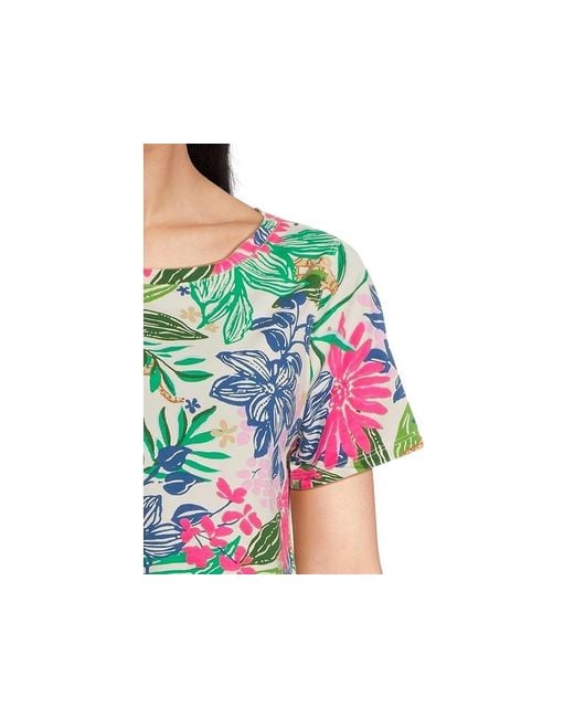 Lilly Pulitzer Black Key West Top Blouse, Cotton/Modal/Spandex