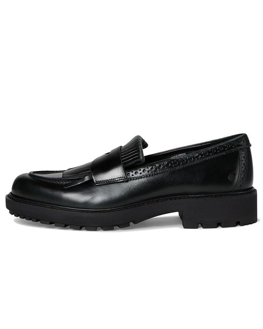 Ecco Black Metropole Oslo Loafer Flat Shoes, Leather/Textile