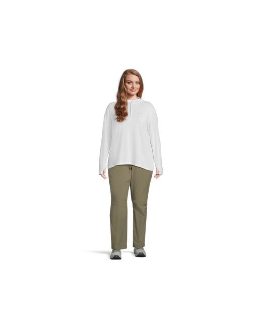 Columbia White Plus Size Sun Trektm Hoodie Ii Sweatshirt, Cotton/Elastane/Lycra