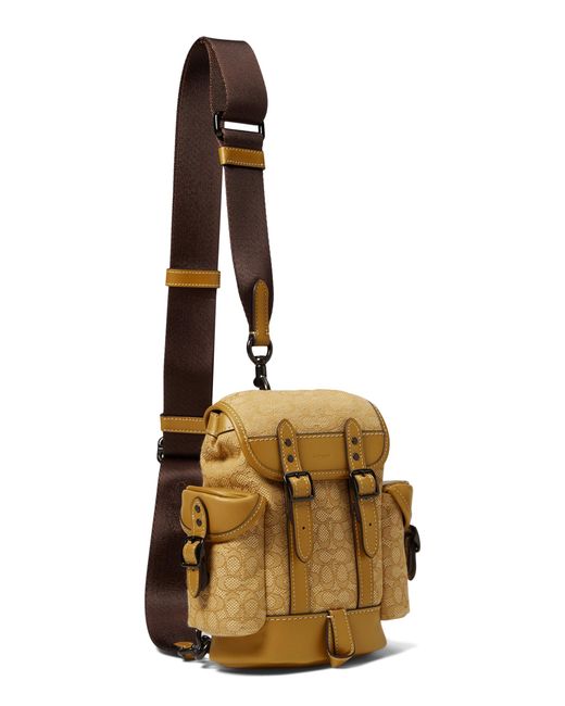 COACH Hitch Backpack 13 In Micro Signature Jacquard in Metallic for Men Lyst