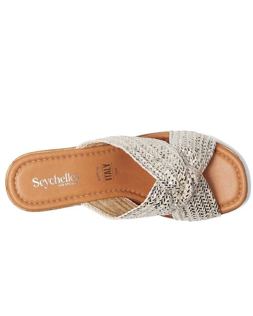 Seychelles Adorned Metallic Raffia Slide Sandal Dress Sandals, Synthetic