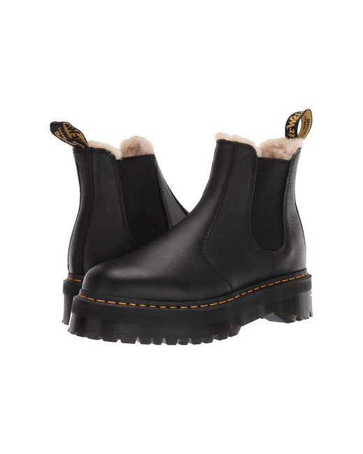 black dr martens fur lined