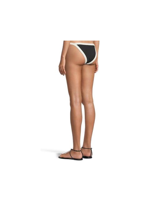LSPACE Black Mackenzie Bottom Full Swimwear/Cream, Nylon/Spandex