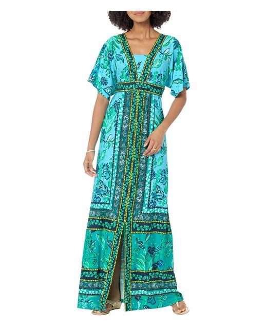 Lilly Pulitzer Ilia Elbow Sleeve Maxi Dress in Blue