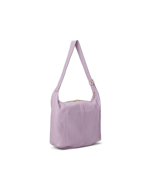 Ecco Purple Large Hobo Bag ( Mist Soft Pebbled Leather) Shoulder Handbags