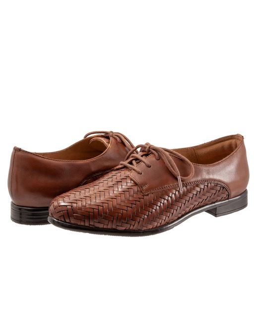 Trotters Leather Lizzie Herringbone In Brown Lyst
