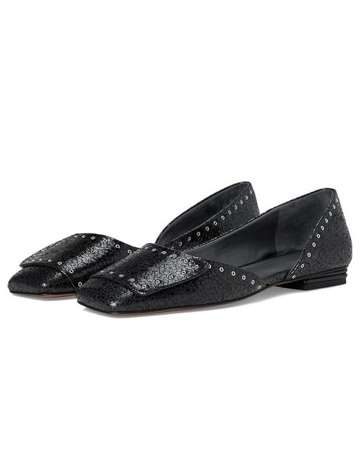 Franco Sarto Black Tracy Embellished Flat Shoes, Leather/Rubber