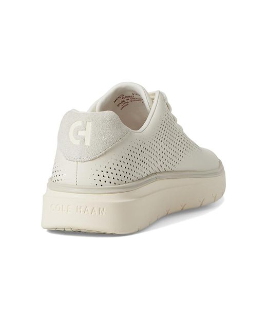 Cole Haan White Grandpro Featherarc Laser Sneakers Shoes Ivory/ Birch/Ivory 7 D for men